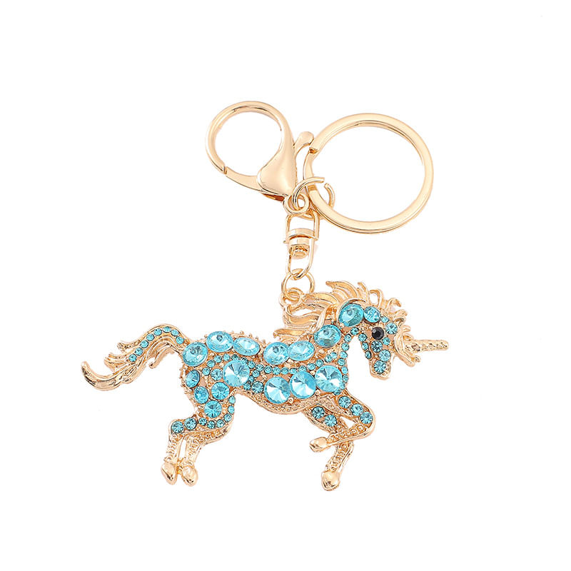 Chaveiro Creative Unicorn Sparkling Blue Crystal Strass
