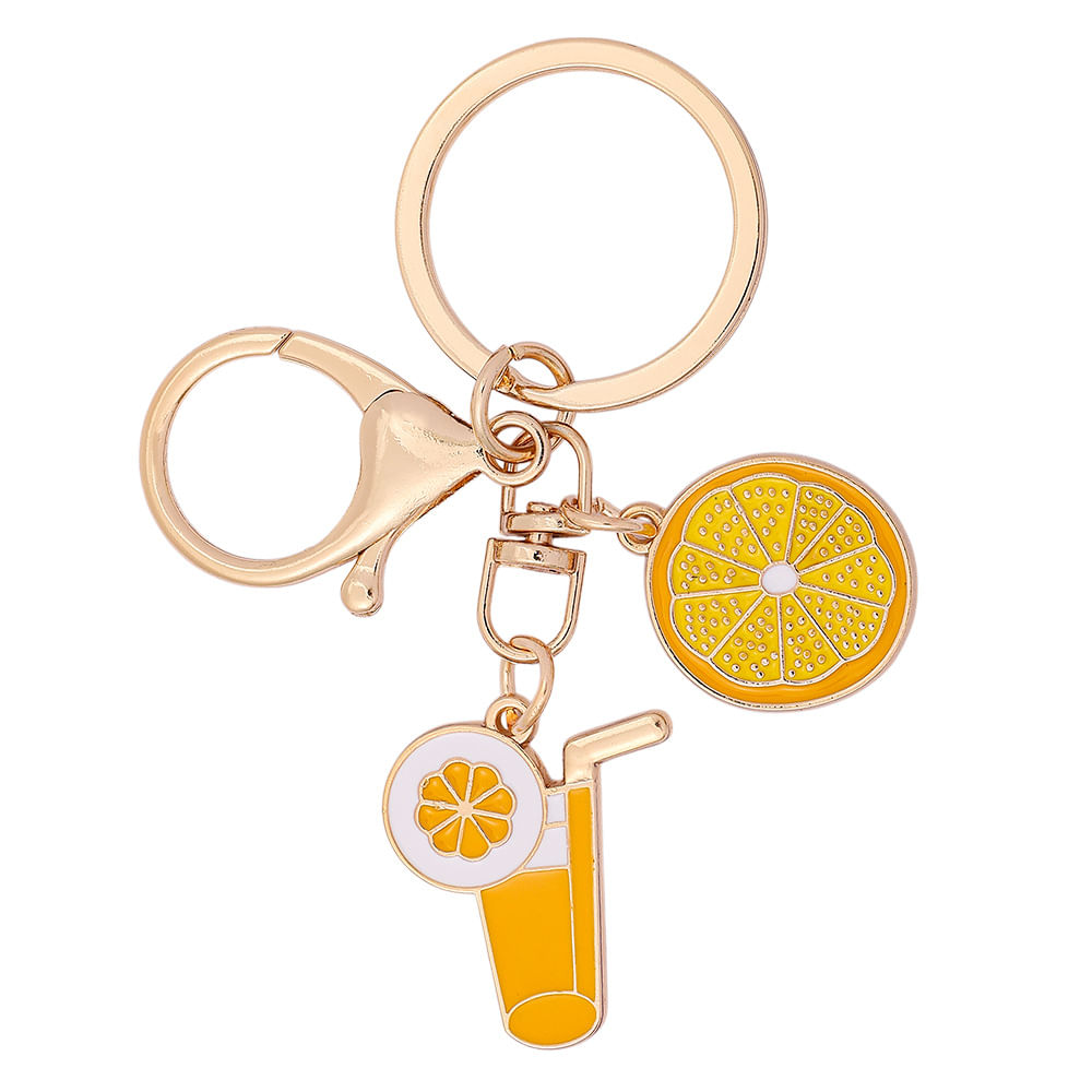 Chaveiro Cartoon Drink Yellow Juice Zinc Alloy 14,3 G