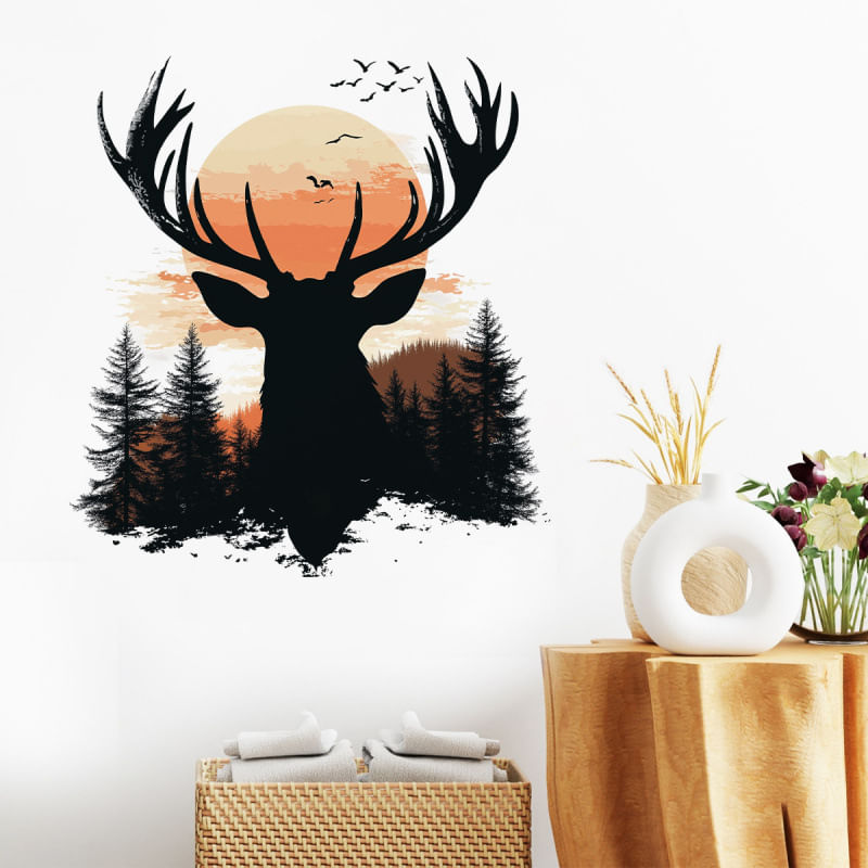 Adesivos De Parede Deer Forest Wallpaper Pvc 40x60cm