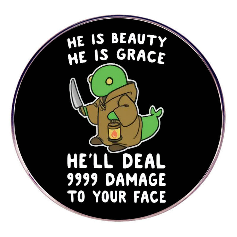 Alfinetes De Broche Funny Cartoon Dinosaur Green Dino Lapel P