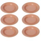 Prato Fundo De Cerâmica Canelé Salmão 21,5cm 6 Unidades - Biona 135790