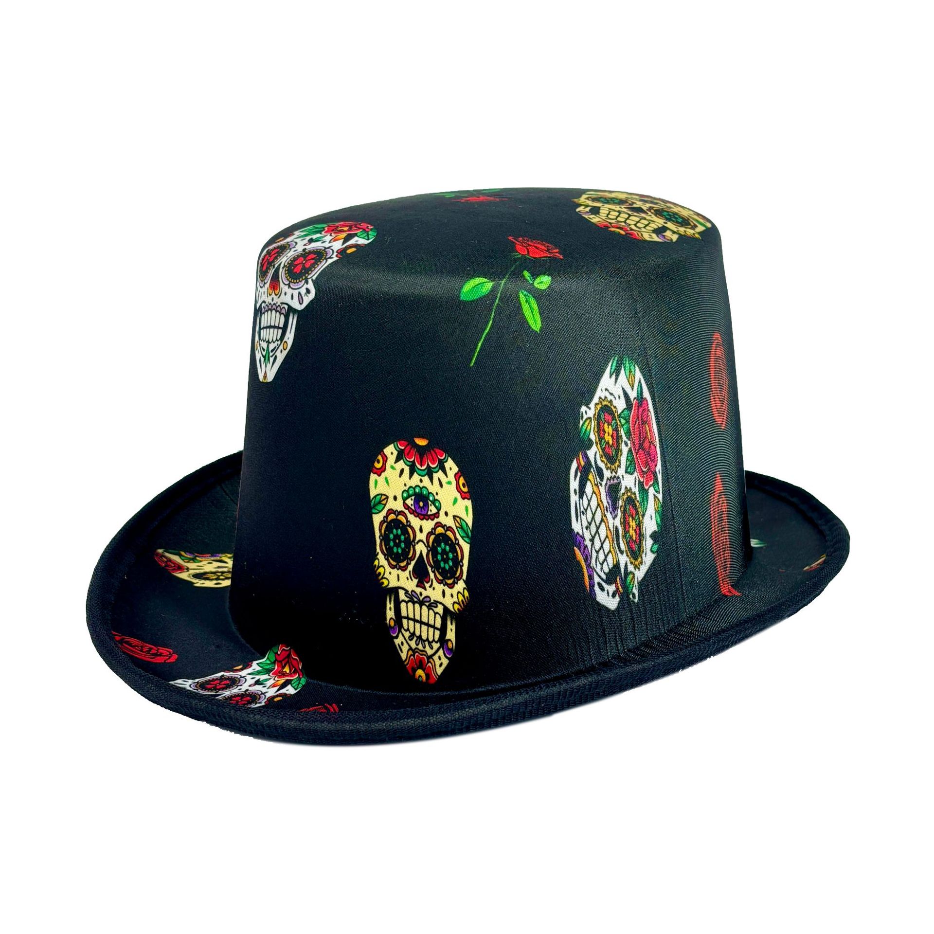 Chapéu Black Skull Lincoln Halloween Traje Do Dia Dos Mortos