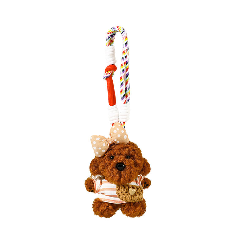 Chaveiro De Pelúcia Para Cachorros, Lindo Chaveiro Marrom Macio Para Cães