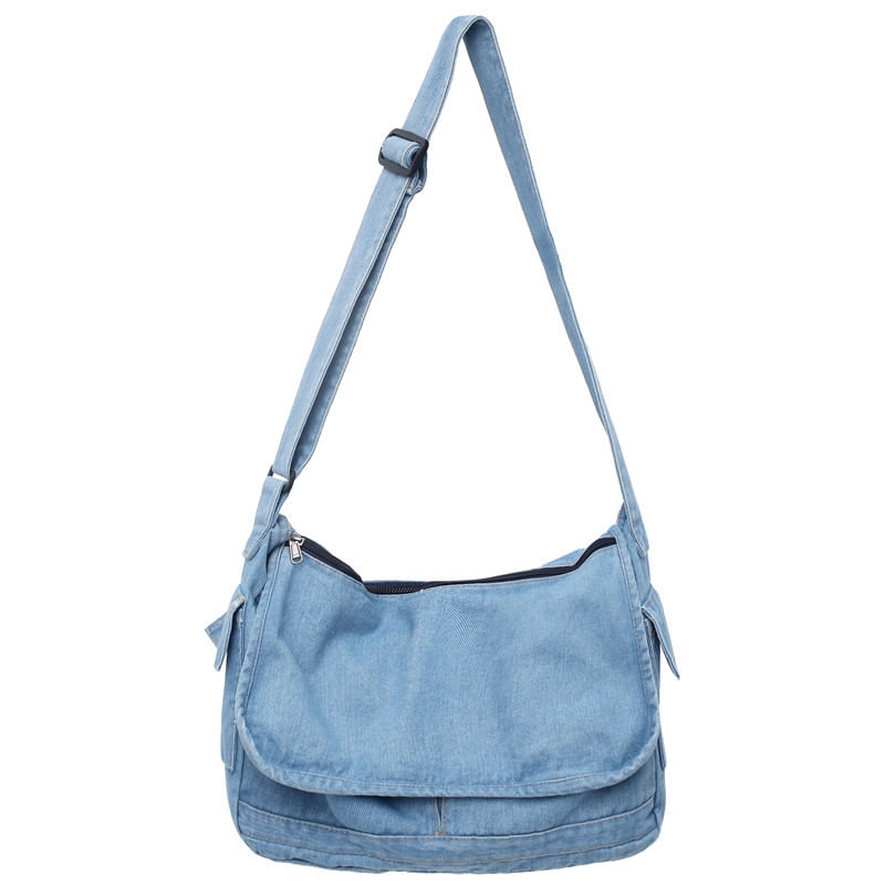 Bolsa Messenger, Jeans Lavada Para Mulheres, Estilo Vintage Coreano