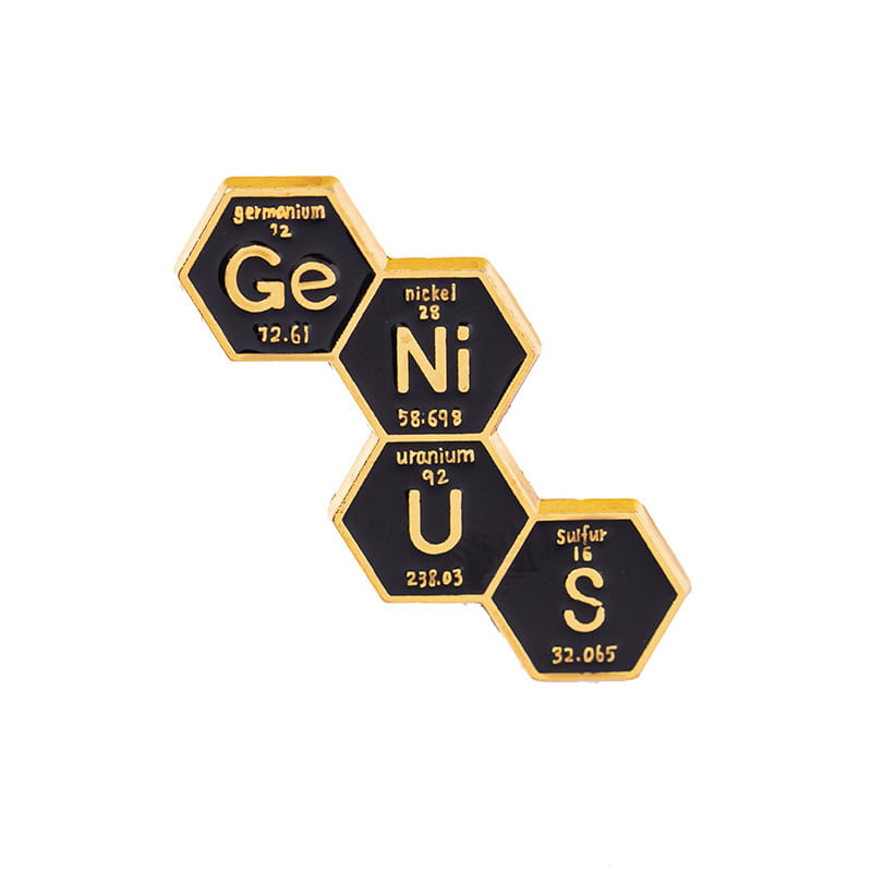 Brooch Pins Genius Periodic Table Element Design Alloy