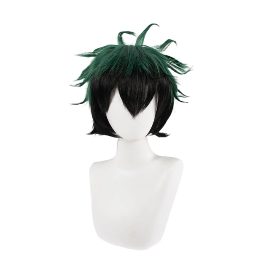 Peruca De Cosplay Com Gradiente Verde E Preto Para Izuku Midoriya