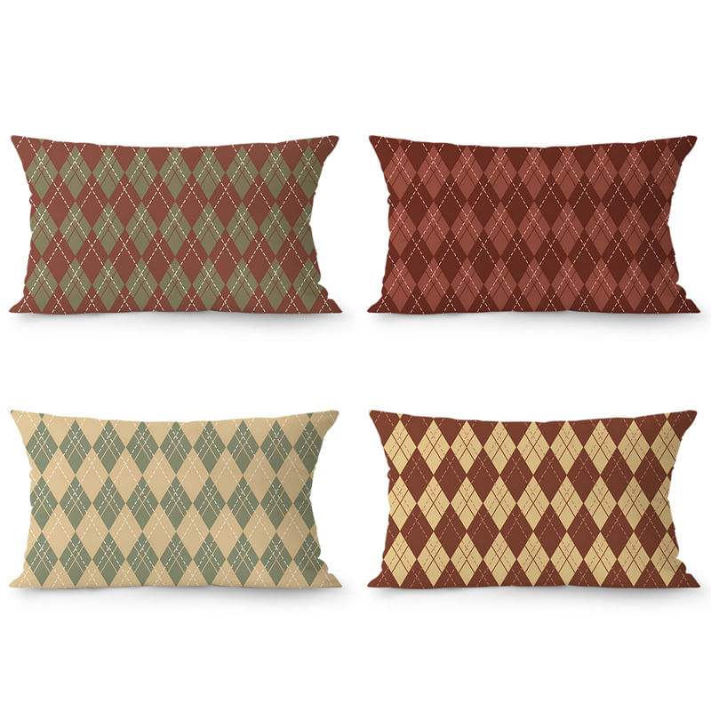 Conjunto De Fronhas Nordic Diamond Pattern 40x60cm - Pacote Com 4