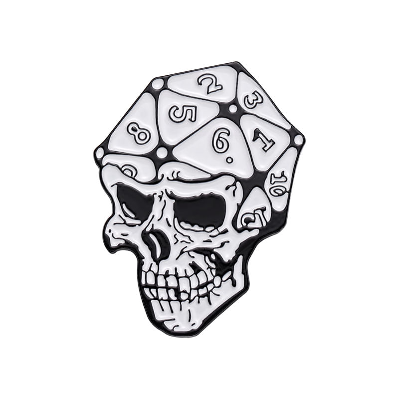 Alfinetes De Broche Skull Dice Punk Lapel Pin Badge Alloy 2,8 X 3,8 Cm