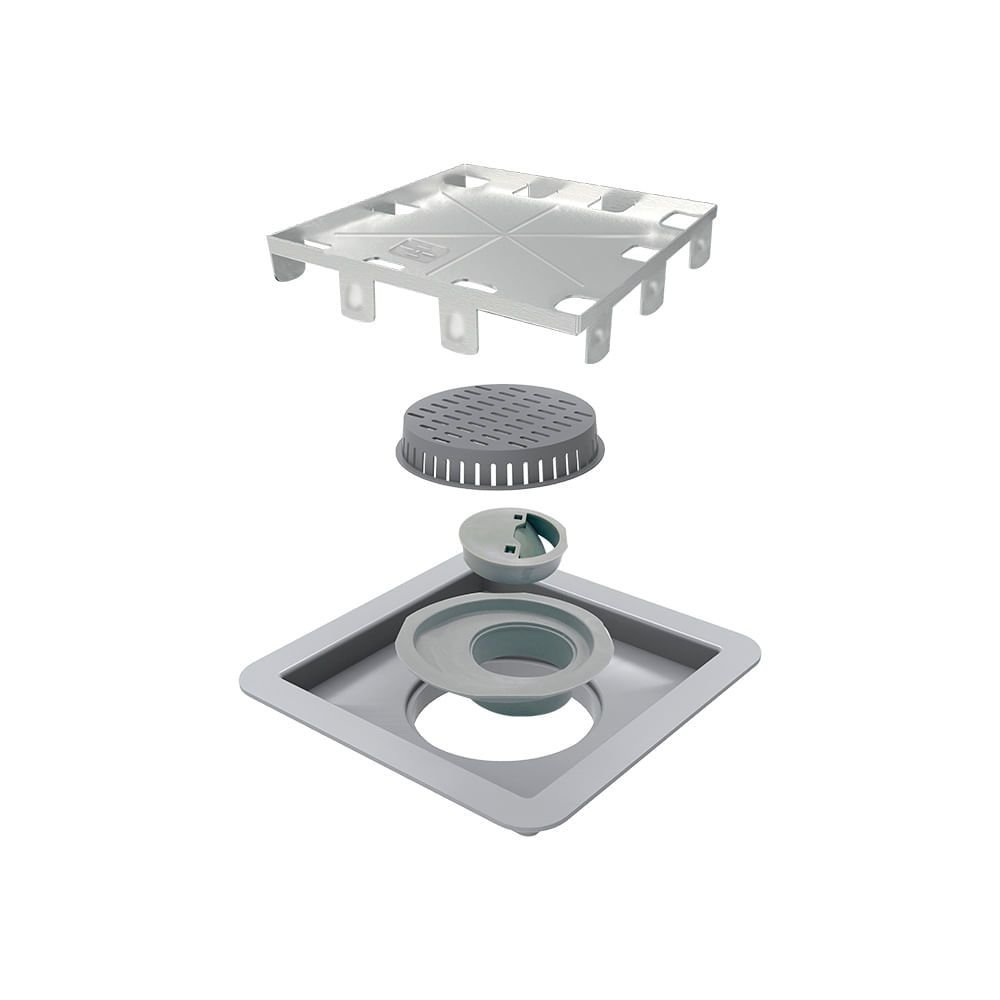 Ralo Linear Elleve Square 209 15x15 Com Tampa Oculta Oculta 209