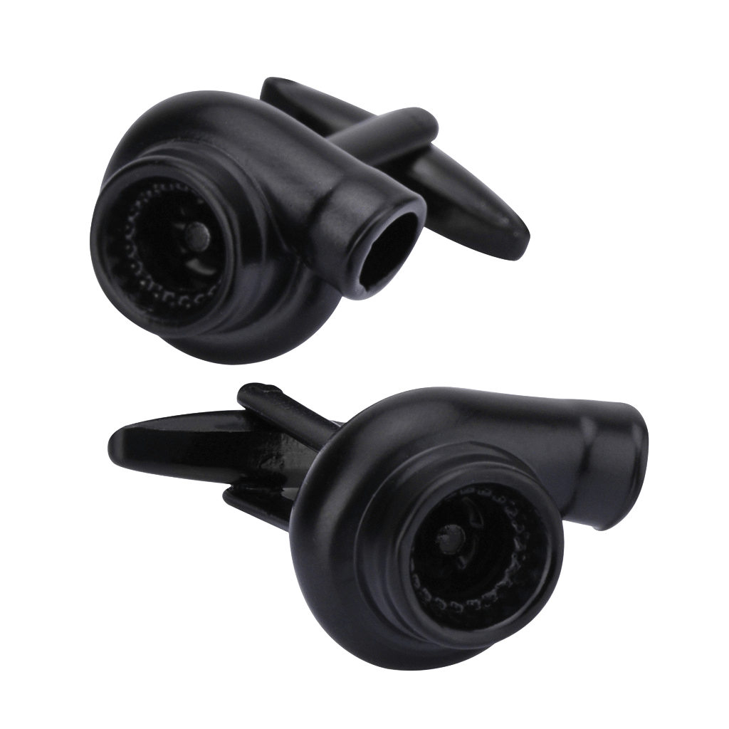 Turbocompressor Cuff Links Black Para Homens, Latão E Aço Branco