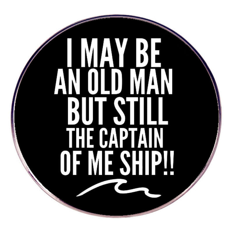Broche Pin Old Man Captain Round Alloy Badge Nautical