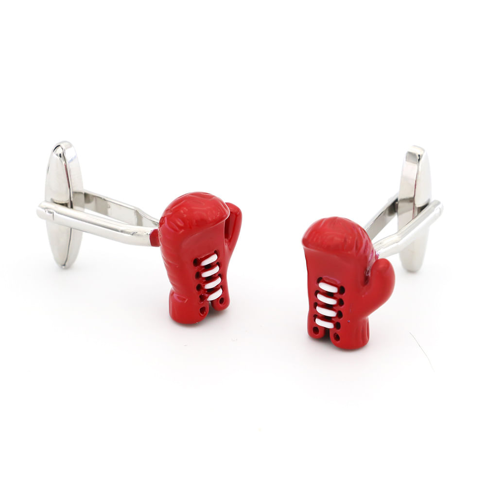 Design De Luva De Boxe Vermelha Cufflinks Para Homens E Mulheres