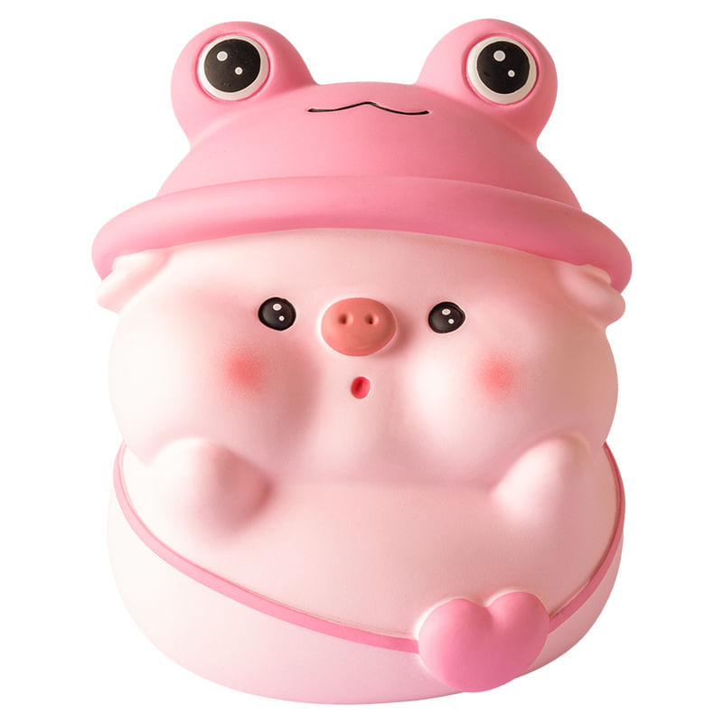 Porco Fofo Money Bank Em Pvc Durável Para Crianças 13x13x15cm
