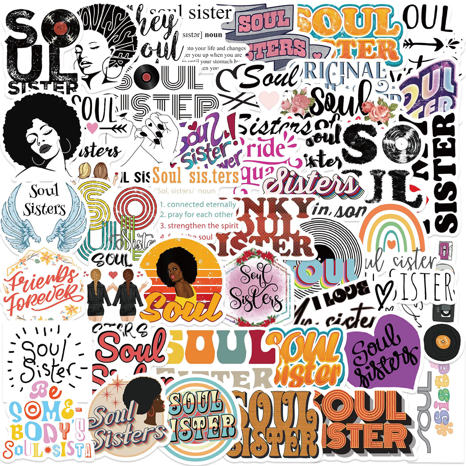 Pacote De Adesivos, Garrafa De Água Emotional Support, 50 Unidades