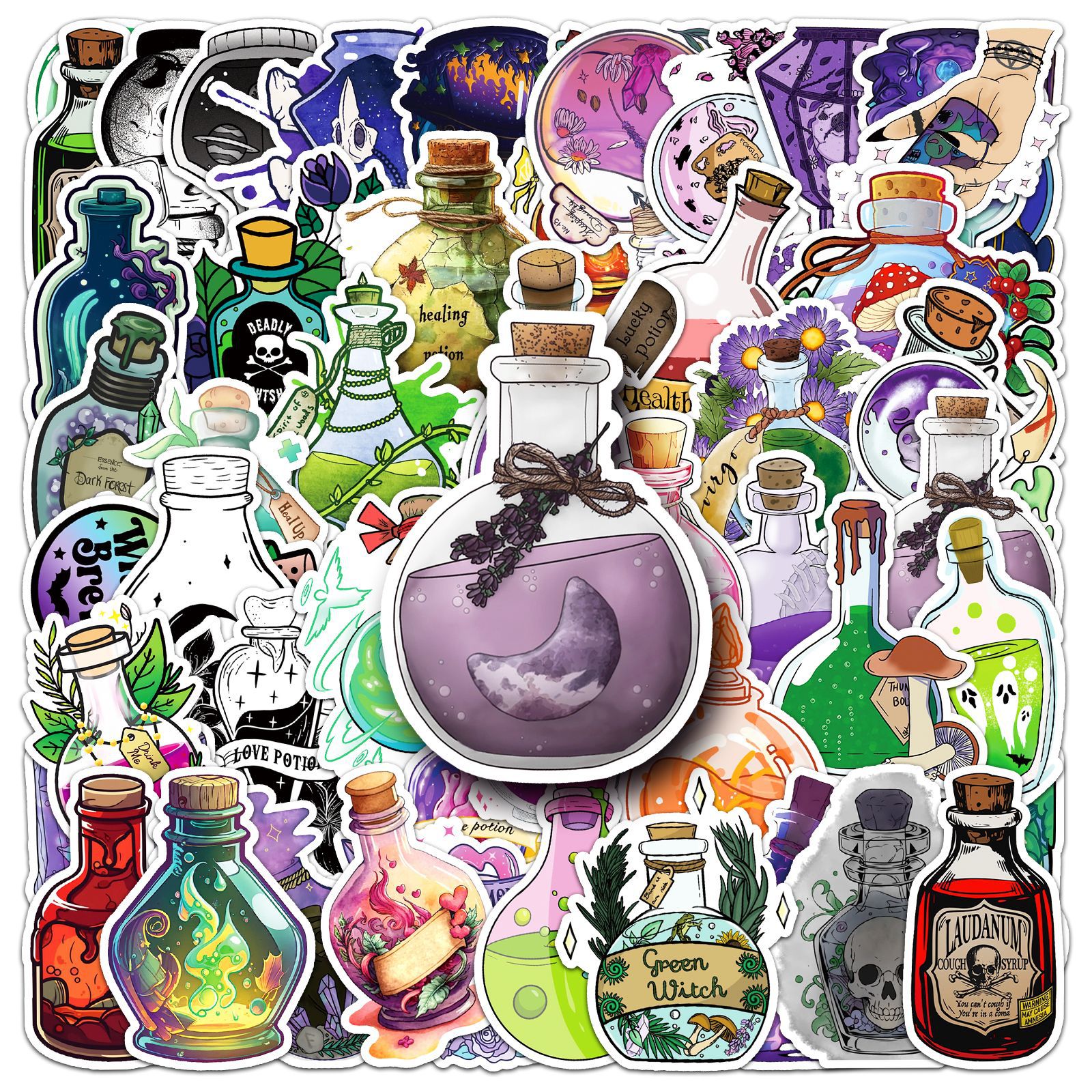 Adesivos Magic Potion Bottle Halloween À Prova D'água X50