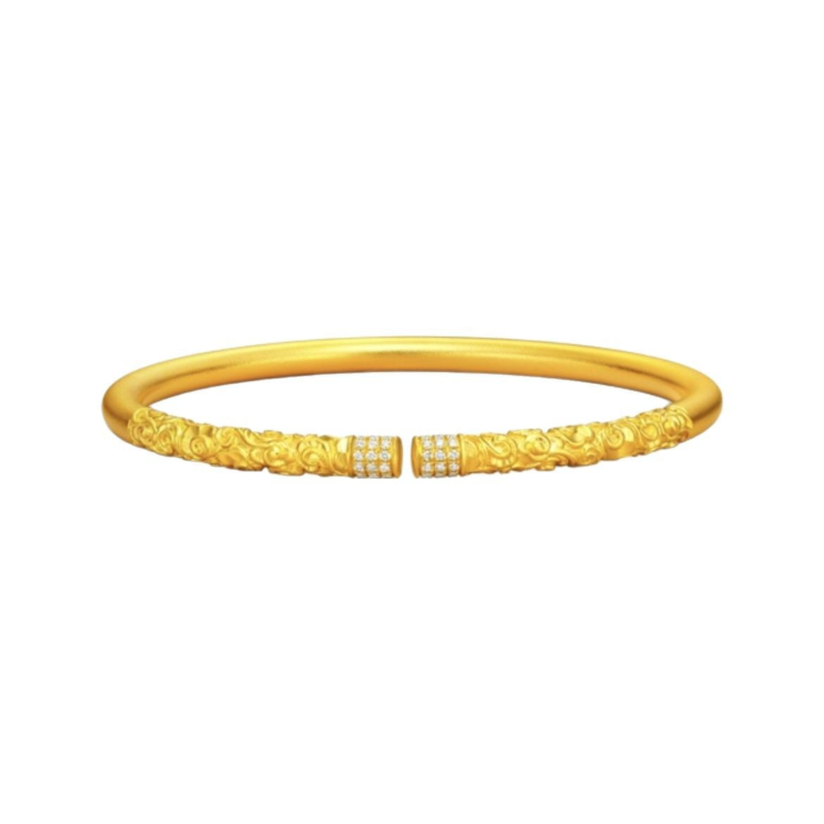 Pulseira Vietnamese Gold Placer Open Cuff Para Mulheres