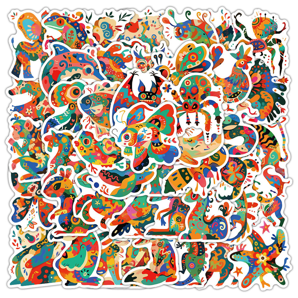 Conjunto De Adesivos, 54 Peças De Vinil Colorido À Prova D'água Para Animais Com Dopamina