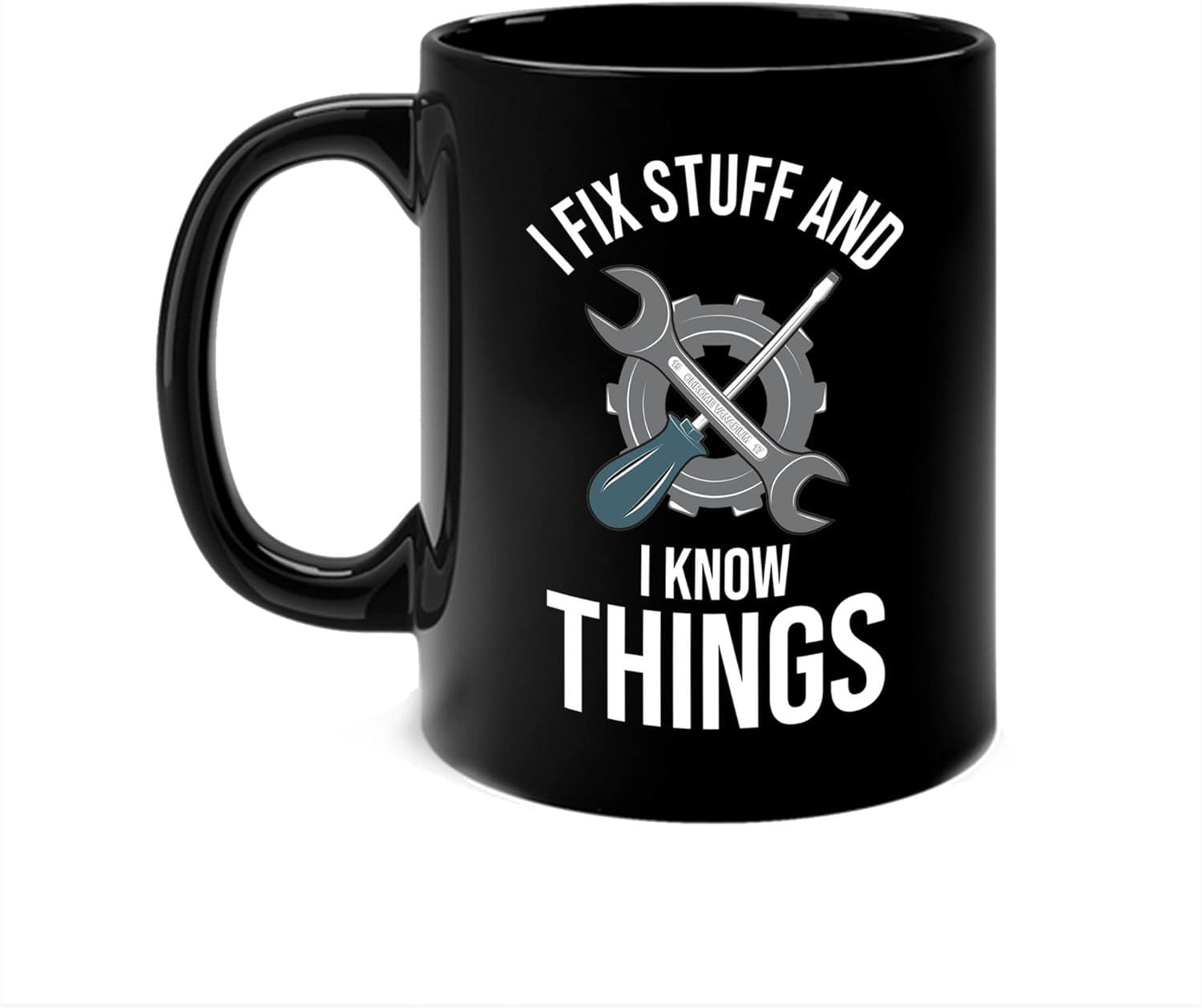 Caneca De Cerâmica Funny I Fix Stuff And I Know Things 350ml