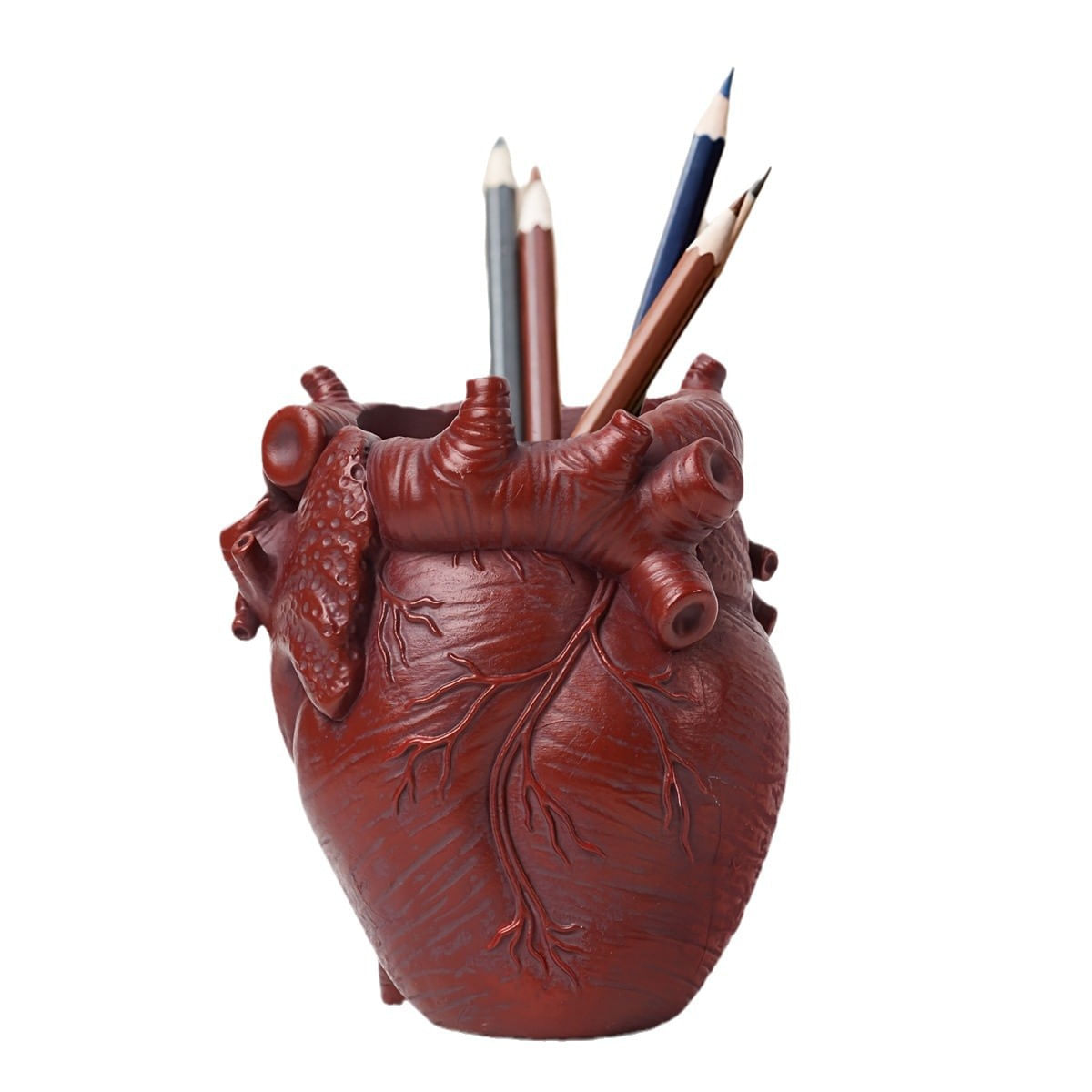 Porta-canetas: Resina Realista Em Forma De Coração Para Mesa Ou Estudo