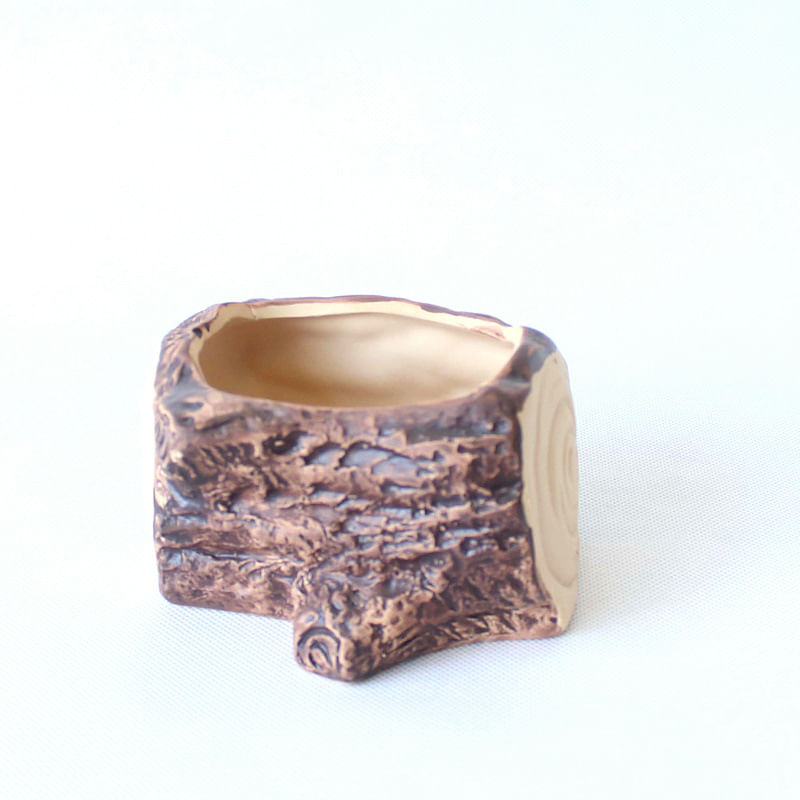 Toco De Árvore De Cerâmica Em Vaso De Flores Com Design De Tronco Rústico 500g 10,2 X 10 X 6,2 Cm