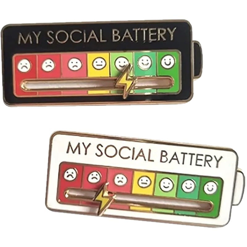 Alfinetes De Broche Creative My Social Battery Design Alloy 2x5cm