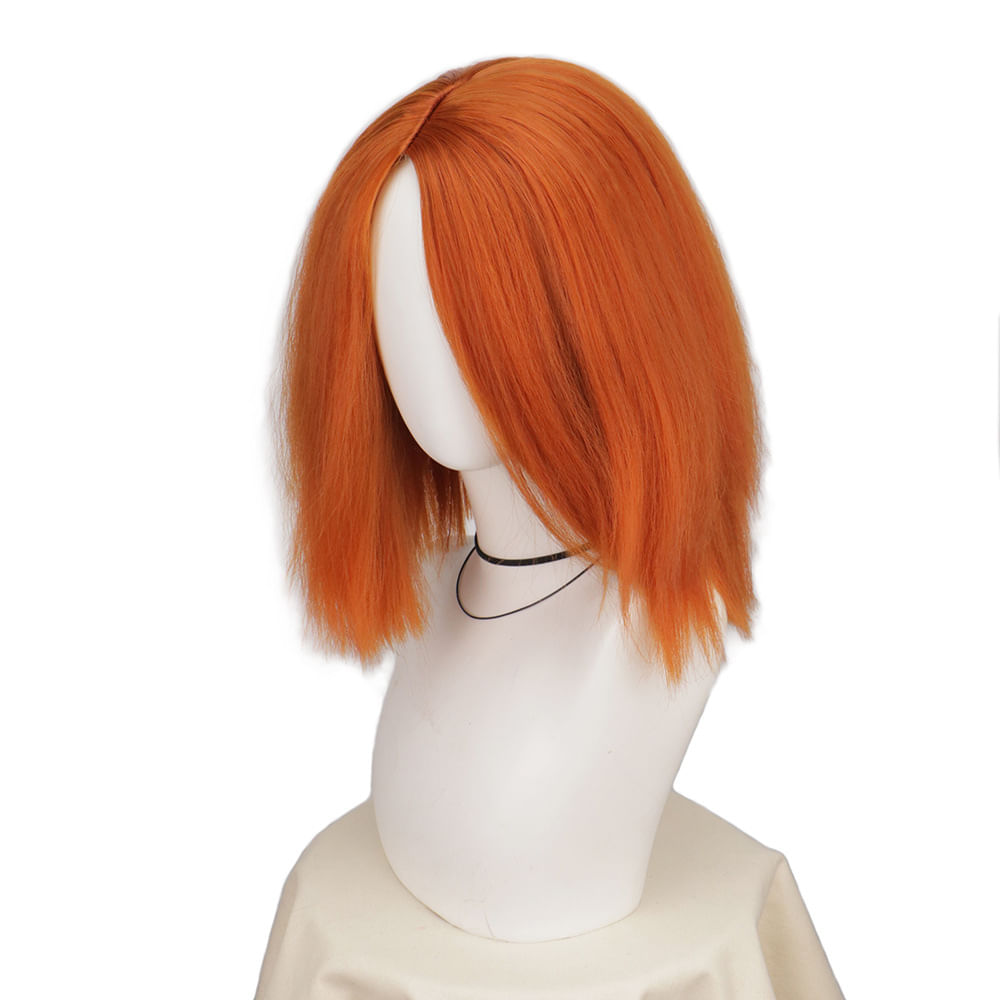 Peruca Cosplay Short Bob Synthetic Orange Para Mulheres