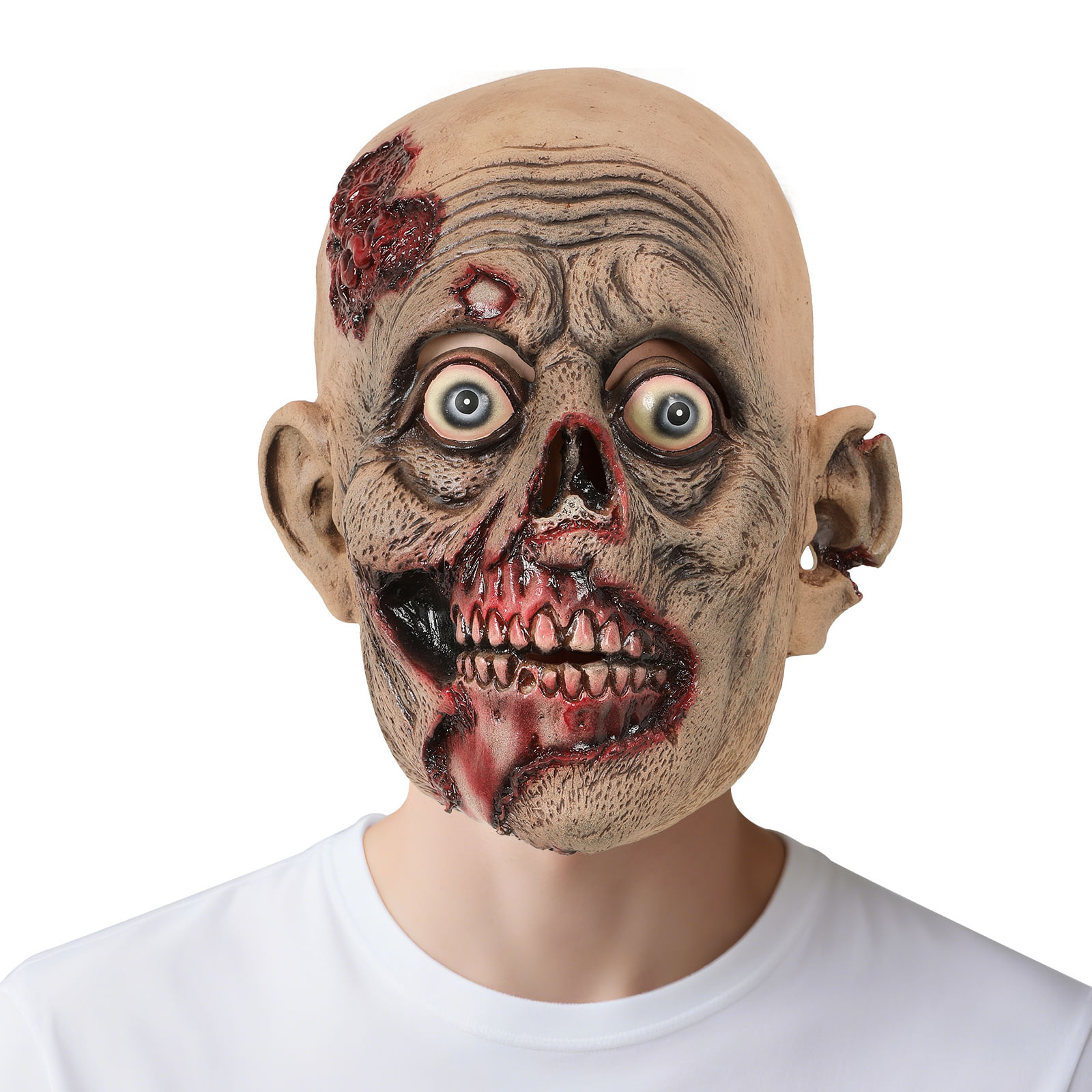 Zombie Mask Horror Realistic Resin Face Para Adultos