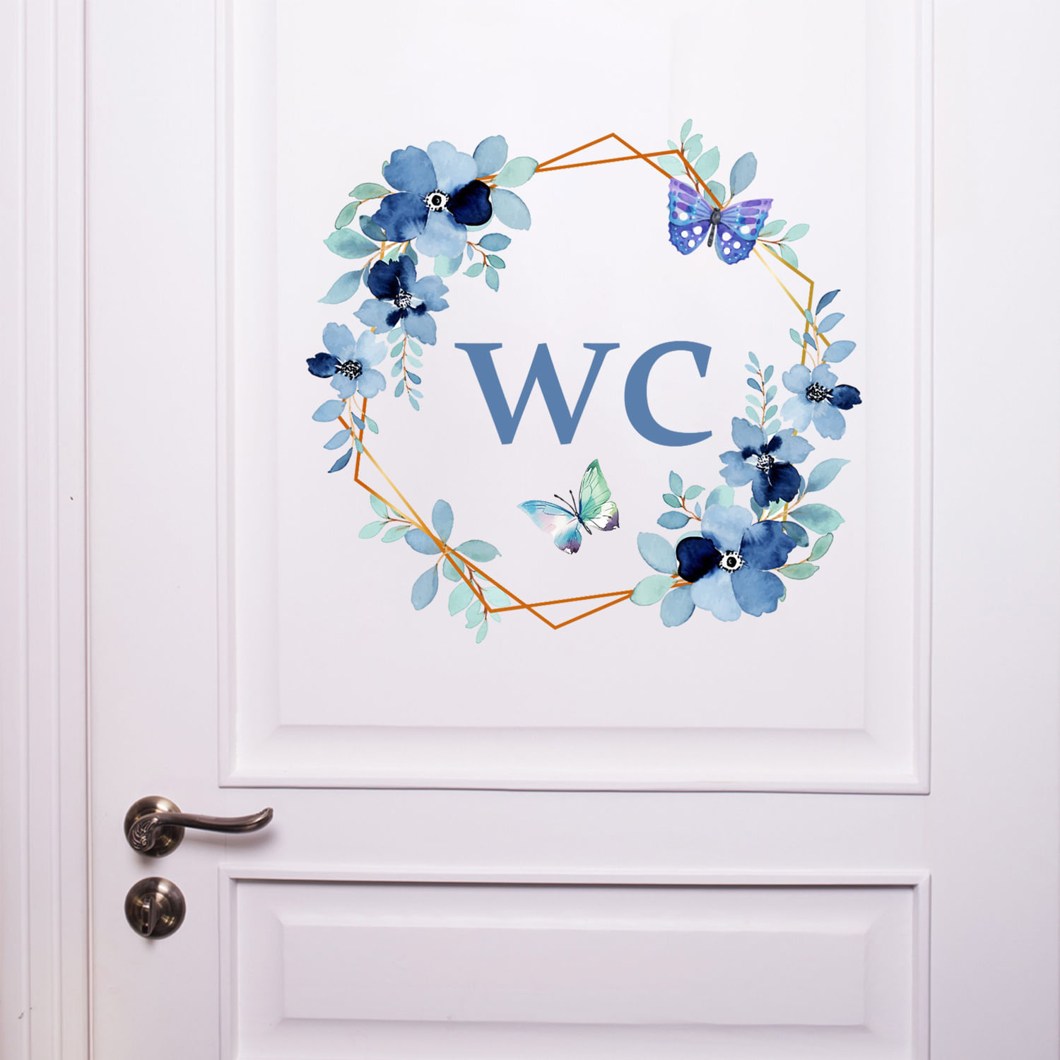 Adesivos De Parede Creative Flower Wc Bathroom Toilet Door Decor