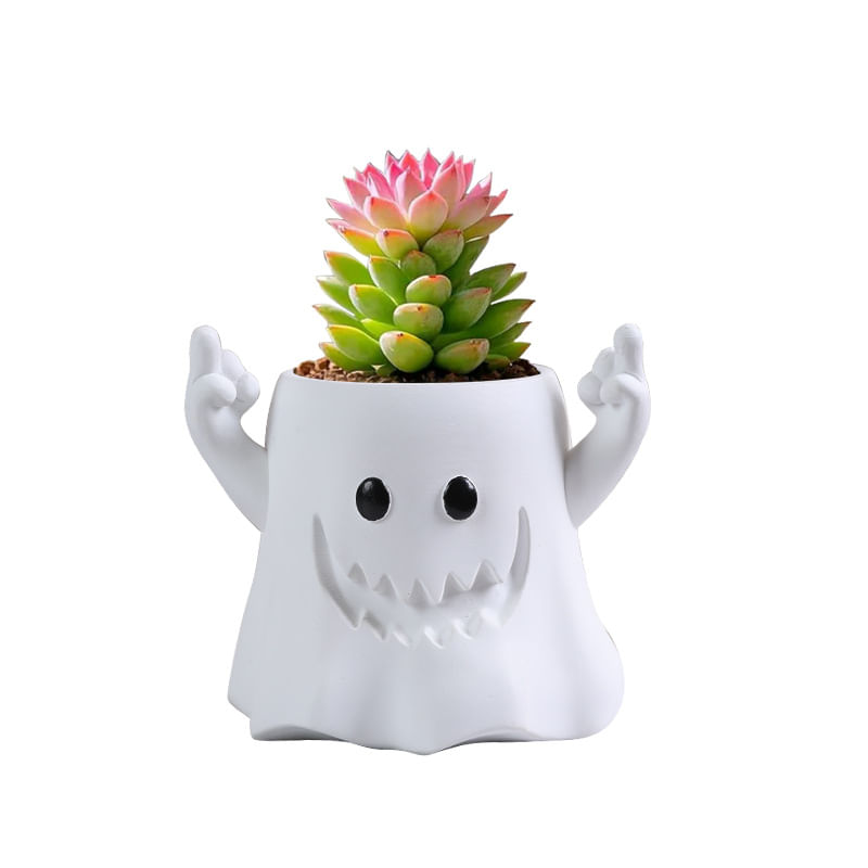 Vaso De Plantas De Resina Flowerpot Cartoon Ghost 14,5 X 14,5 X 13,5 Cm