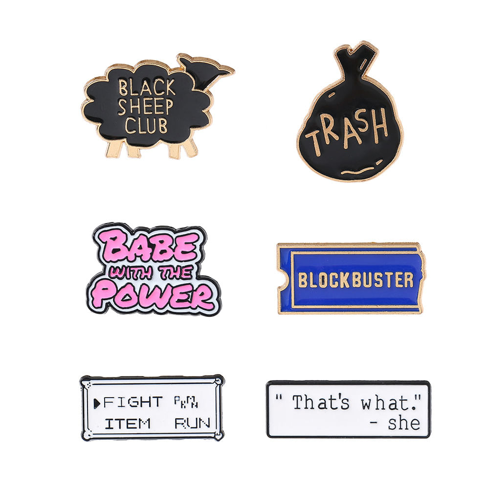 Conjunto De Broches Retro Quote Creative Alloy Enamel Badges