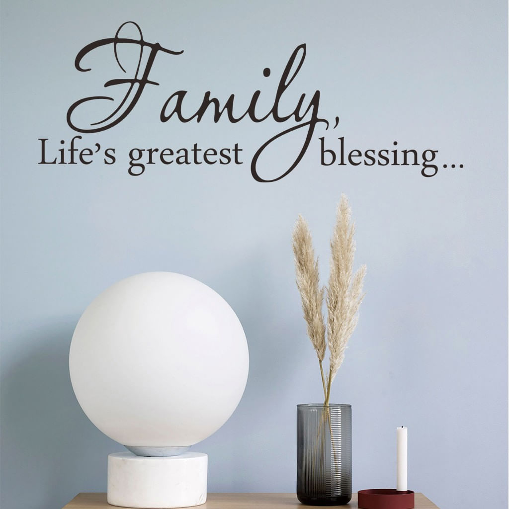 Adesivos De Parede Family Life's Greatest Blessing Pvc 21x56cm