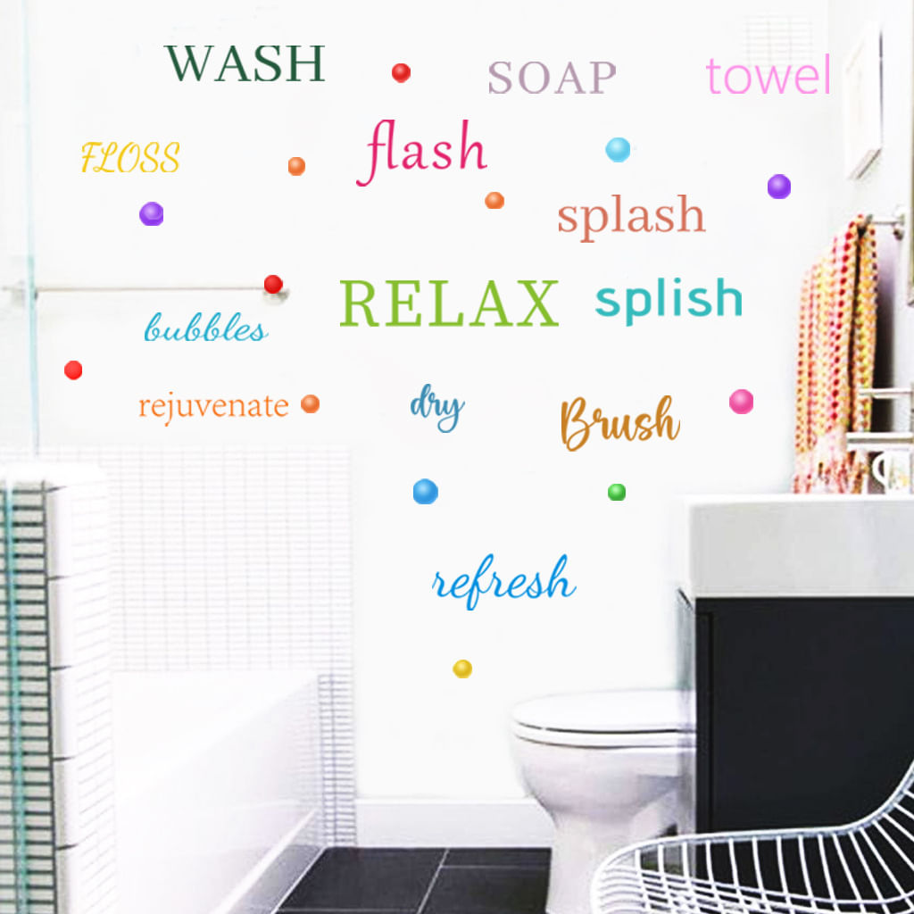Adesivos De Parede Coloridos Relax Quote Bathroom Pvc 29,5 X 30 Cm