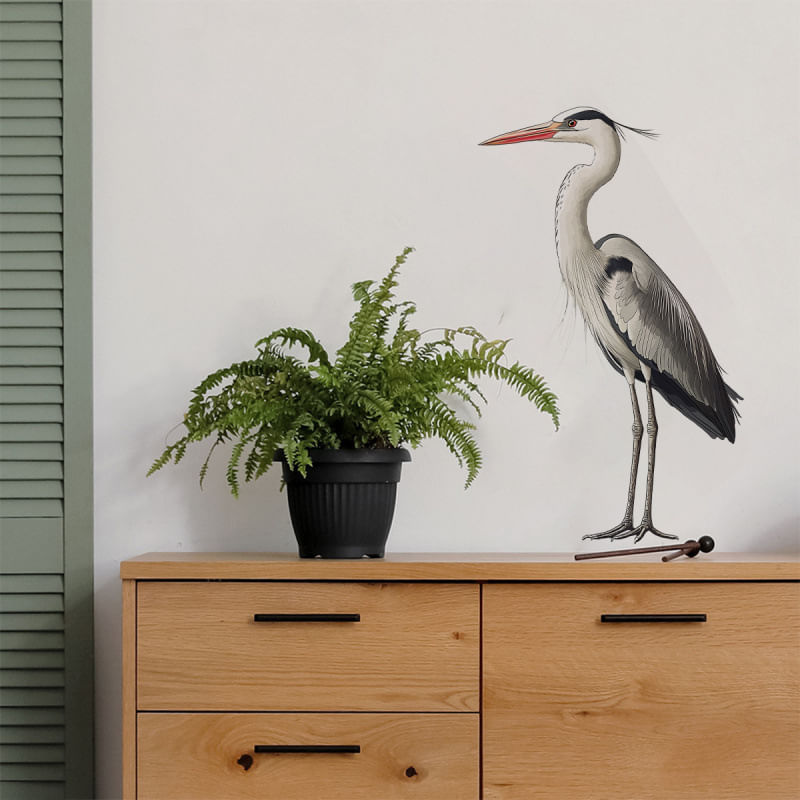 Adesivos De Parede Em Pvc Autoadesivos Beautiful Crane 30x60cm