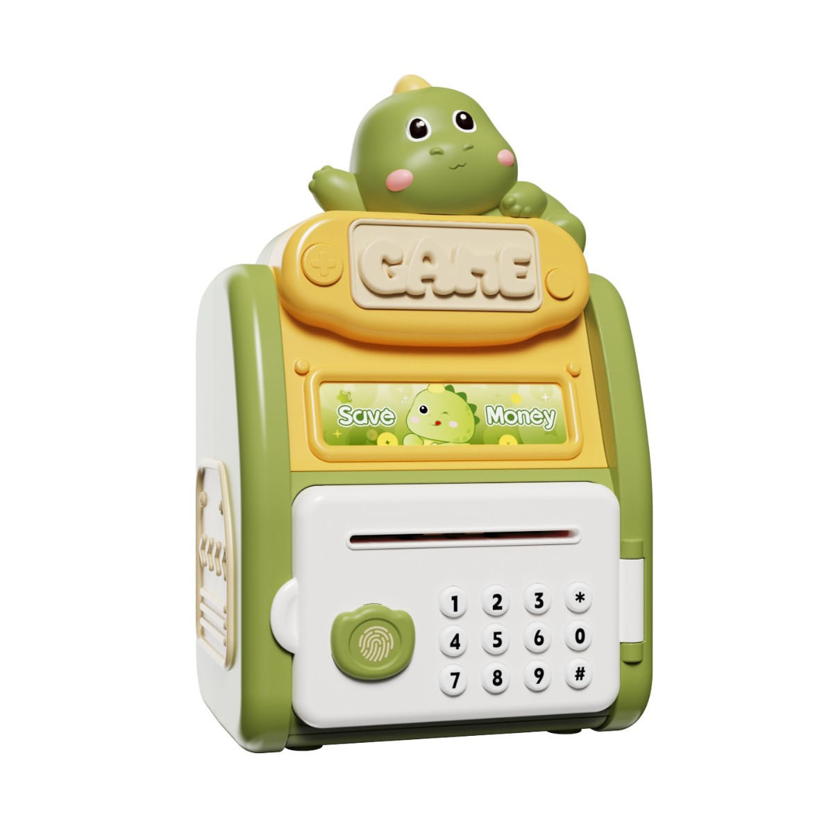Desenho Animado Infantil Money Bank Com Sensor De Impressão Digital De Plástico