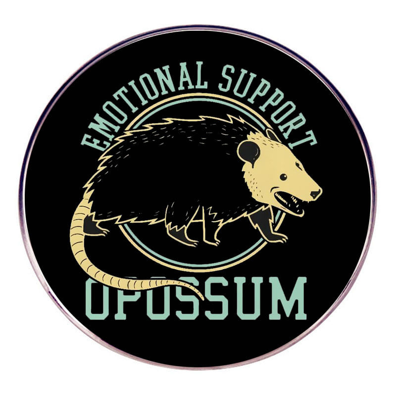 Brooch Pin Cartoon Opossum “emotional Support Opossum” Alloy