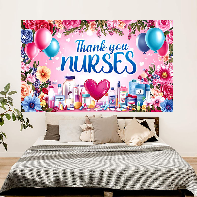 Tapeçaria Pendurada Na Parede, Agradecimento De Enfermeiras, 180x110cm