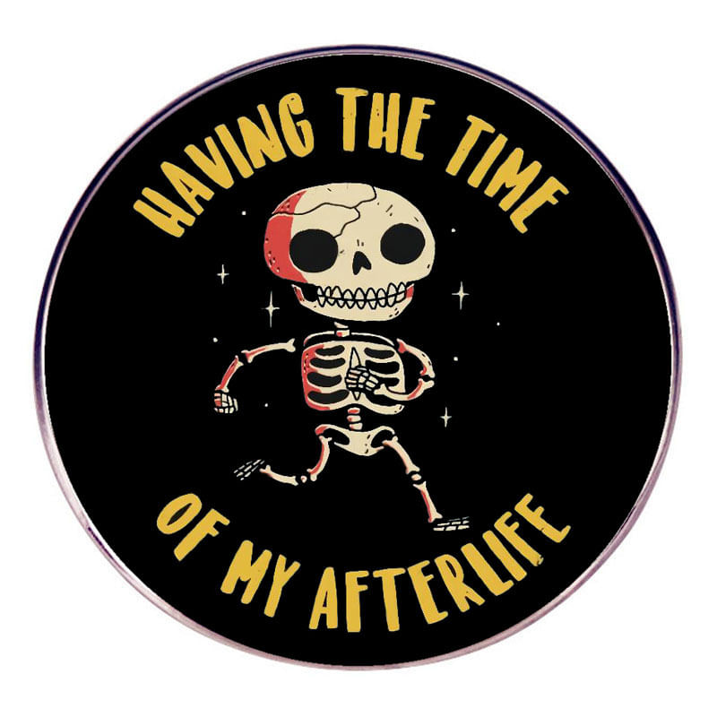 Brooch Funny Skeleton Cart Se Divertindo Muito Com Minha Vida Após A Morte