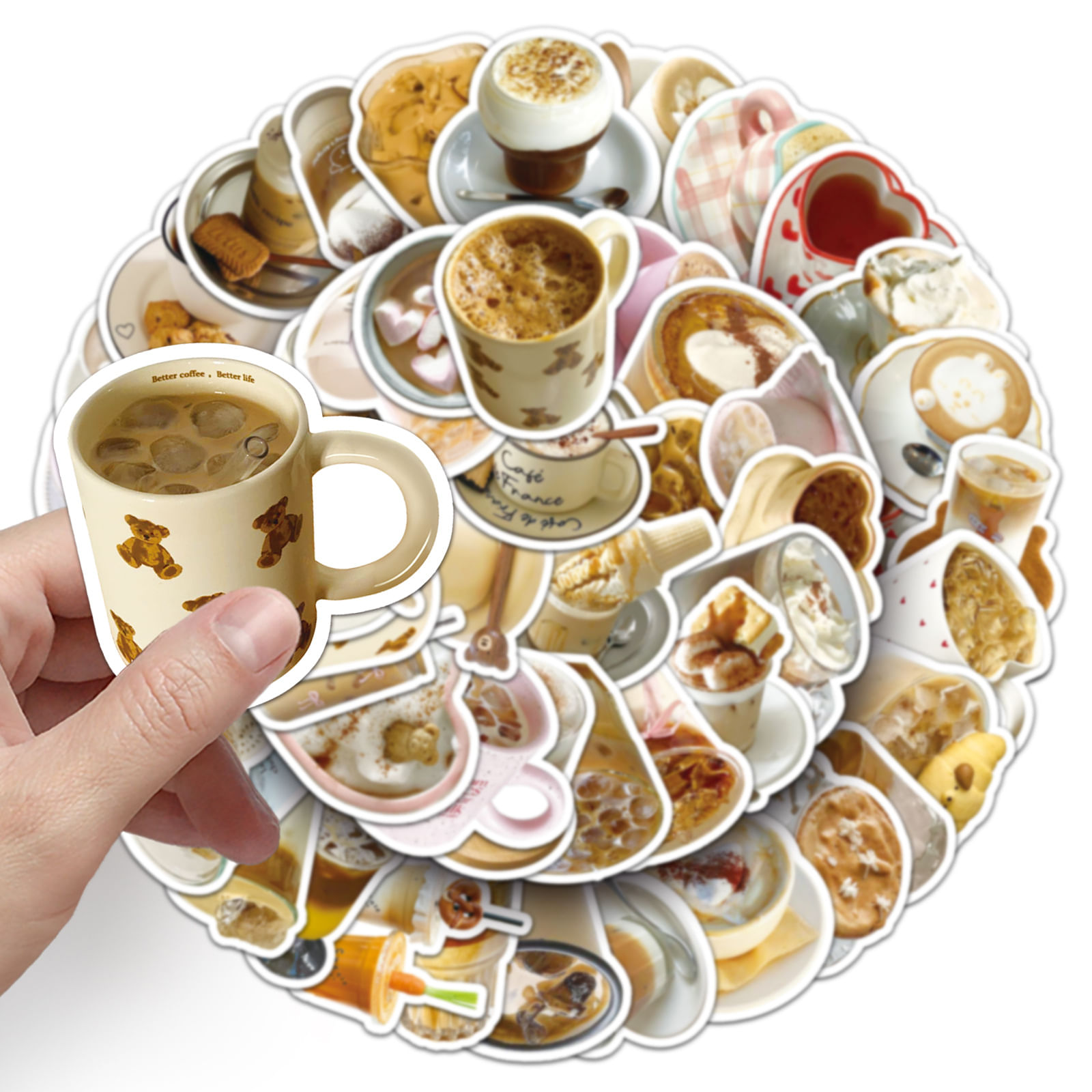 Pacote De Adesivos Aesthetic Café Style Coffee, 50 Unidades De ...