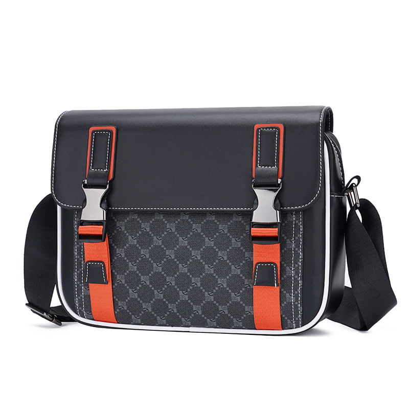 Bolsa Messenger Em Couro Pu Para Homens Business Crossbody 28x7x22cm