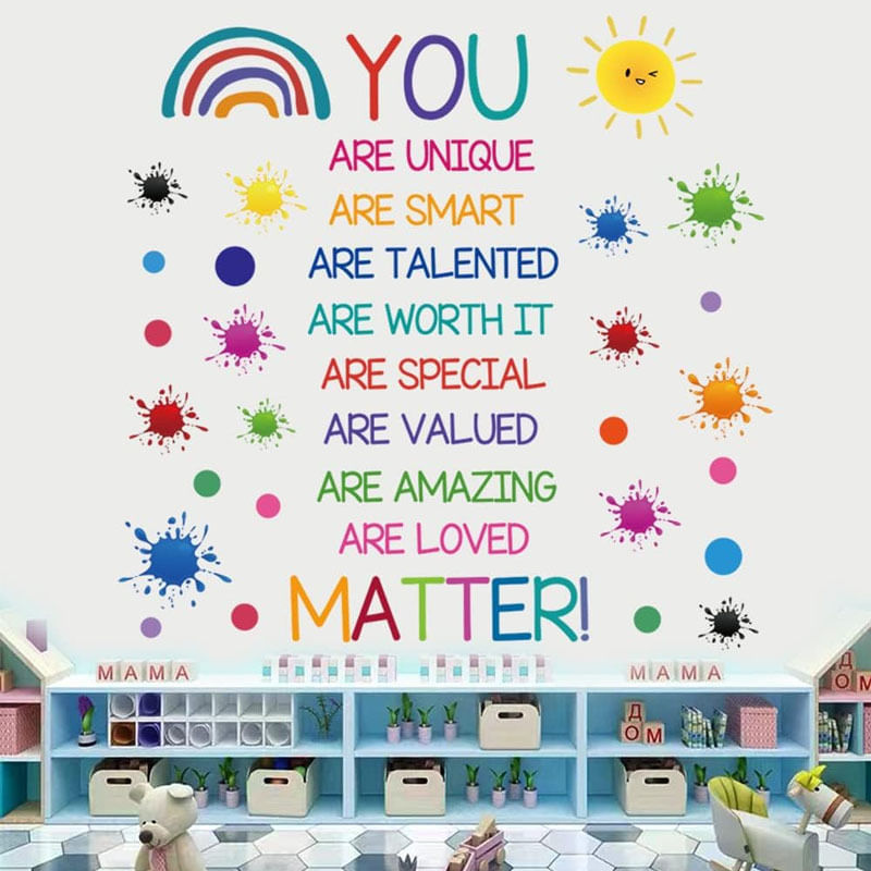 Adesivo De Parede You Matter Inspirational Rainbow 30x90cm