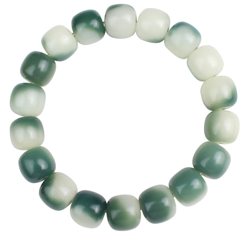 Pulseira Verde Natural Bodhi Root Beaded 11x12mm Para Unissex