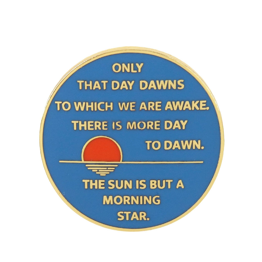 Brooch Pin Inspirational Quote Round Enamel Badge Sun 3 Cm