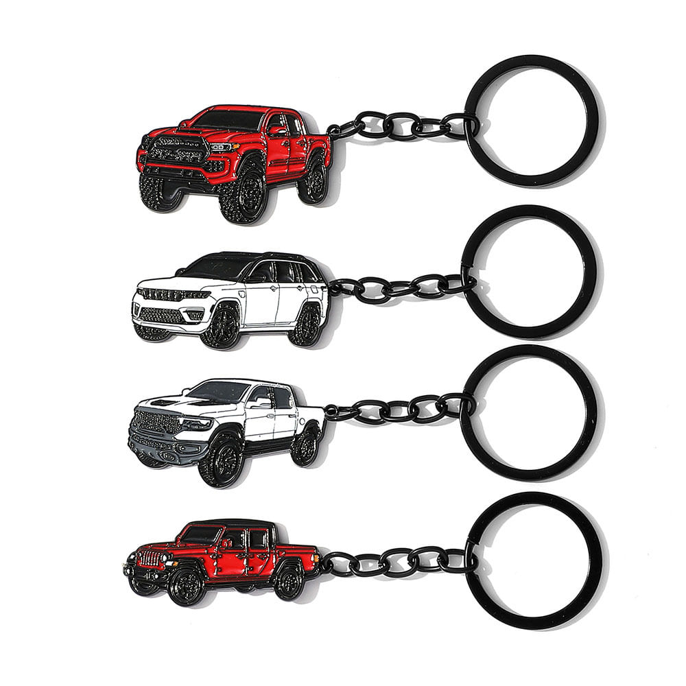 Conjunto De Chaveiros Para Veículos Off-road Em Liga De Zinco, Pacote Com 4
