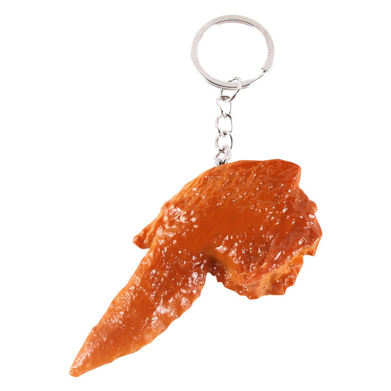 Chaveiro De Asa De Frango Realista Em Mini Pvc Para Amantes De Comida