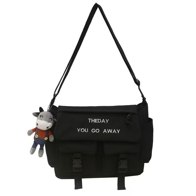 Bolsa Messenger De Lona Em Estilo Coreano Para Homens E Mulheres