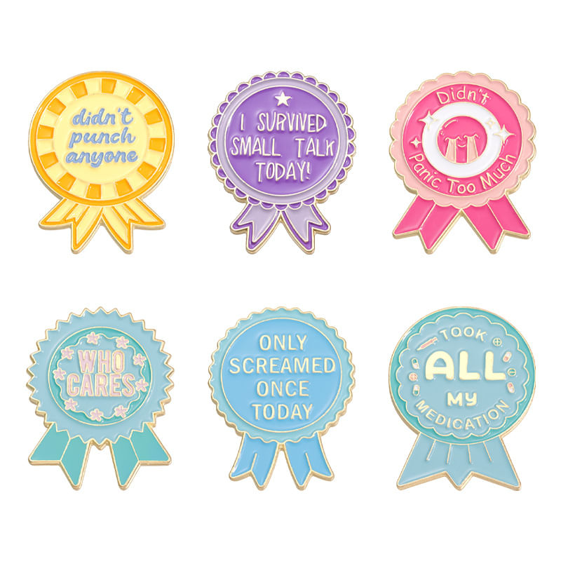 Conjunto De Alfinetes De Broche, Medalha Colorida, Liga Esmaltada