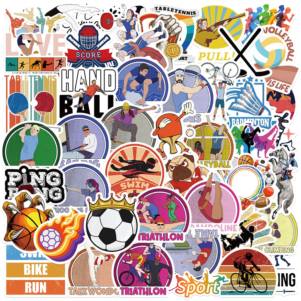 Conjunto De Adesivos Gymnastics, 50 Peças De Vinil Impermeável Para Equipamentos