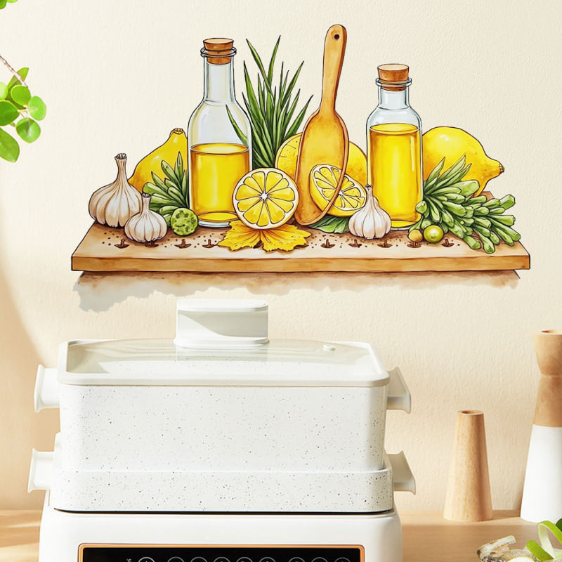 Adesivos De Parede Com Limão E Alho Kitchen Fresh Cooking Ingred