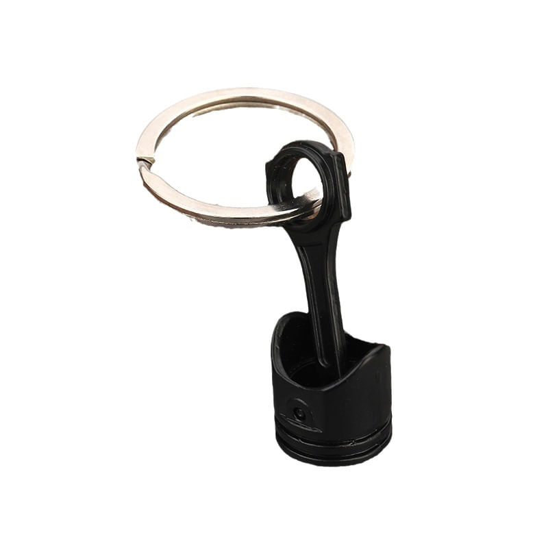 Chaveiro Alloy Engine Piston 3d Metal Chaveiro Preto