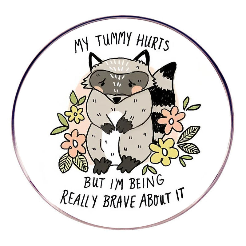 Brooch Pin Cute Raccoon Enamel Badge Funny Quote 3x3cm